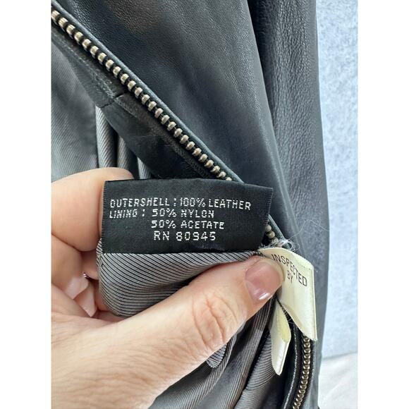 Vintage Luis Alvear Women's sz M Black Leather Zip Up Jacket Soft 90s Y2k - Picture 10 of 10